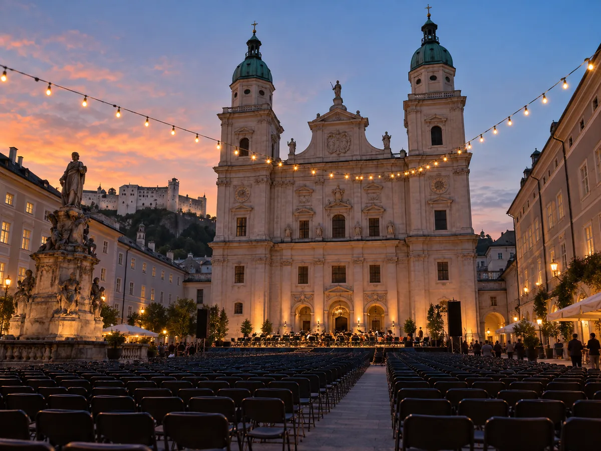 Der Salzburger Domplatz, Kulisse der Jedermann-Aufführungen
