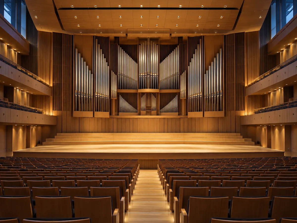Der große Saal des Brucknerhauses Linz mit der neuen Orgel